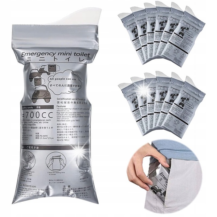 Set 12 saci de urina, 700ml, alb, consumabile sanitare