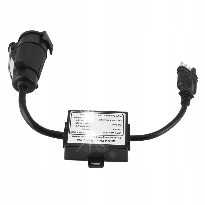 Adaptor remorca 4PIN la 7PIN, separare semnal frana, plastic, 17,7 inch