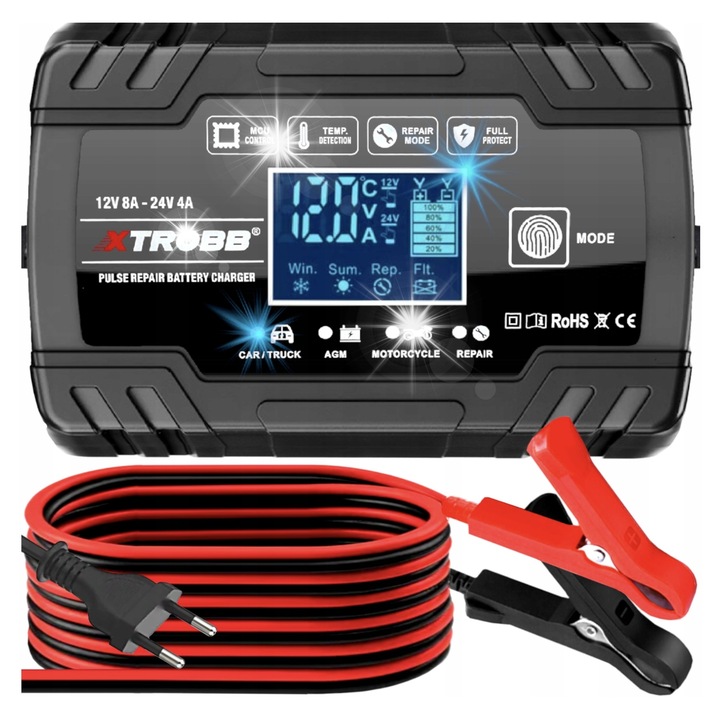 Redresor auto 12V 24V, functie de reparare AGM