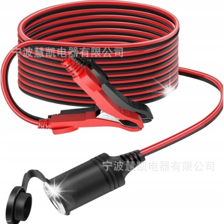 Szivargyújtó aljzat biztonsággal, 16 AWG, 3m, 15A, 12V/24V