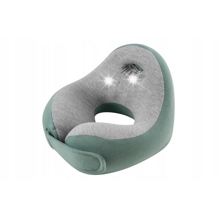 Perna de calatorie pentru copii Medi Sleep, tip randunica, verde, 22x21x16cm, cu inchidere pe velcro