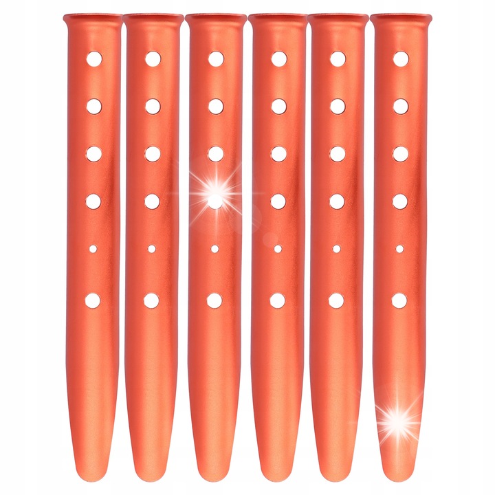 Set 6 cuie cort, 31 cm, aluminiu, portocalii