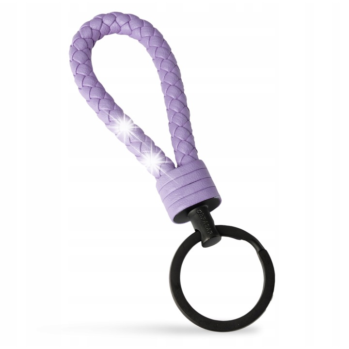 Breloc din piele Serasar, negru, cu 3 brelocuri mici, 24g