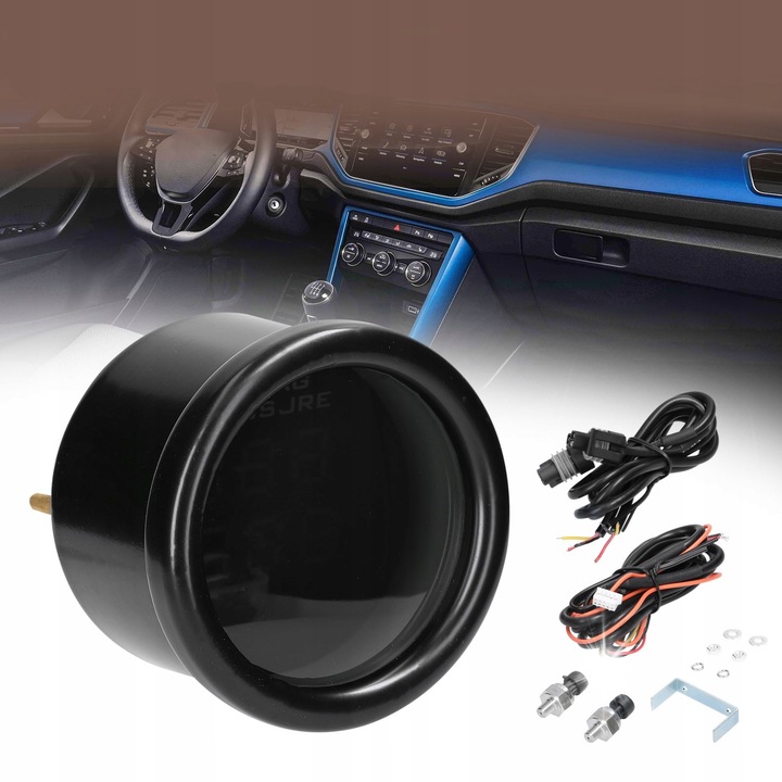 Manometru digital LED cu display dublu, 0-220 PSI, negru, 12/24 V, set complet