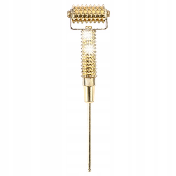 Sonda acupunctura pentru ureche, aurie, 12,3x3,1cm, set cu roller pentru masaj