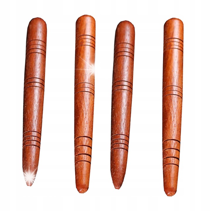 Set 4 Bete de masaj, Lemn, Pentru acupresura, Maro