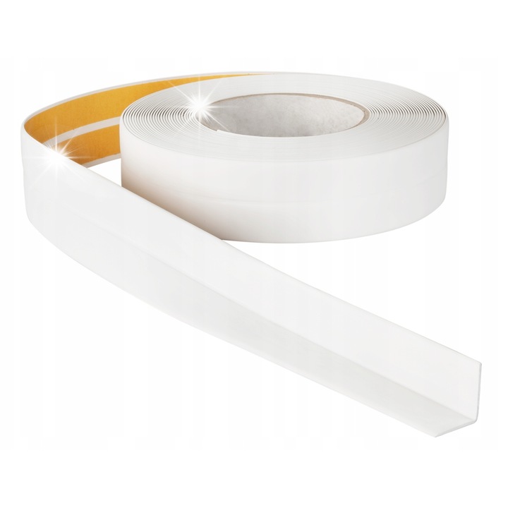 Еластична PVC завършваща лента 18x18 мм, 10 м, бяла