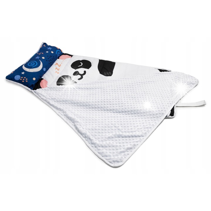 Sac de dormit copii, spiworek panda, 110x60cm, multicolor, functionalitate 3 in 1