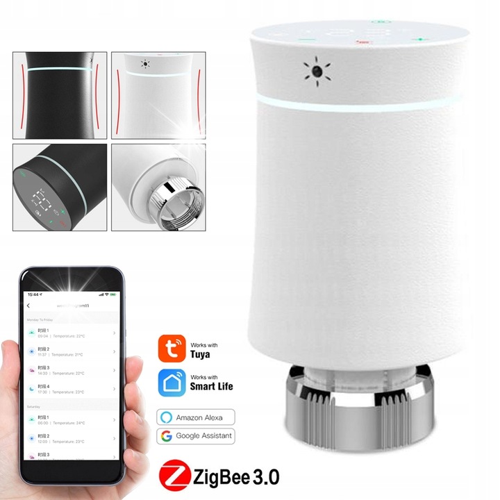 Termostat inteligent Tuya ZigBee, set, alb