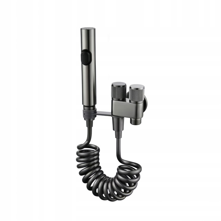 Kézi bidézuhany, fém, szürke, vezeték nélküli telepítés