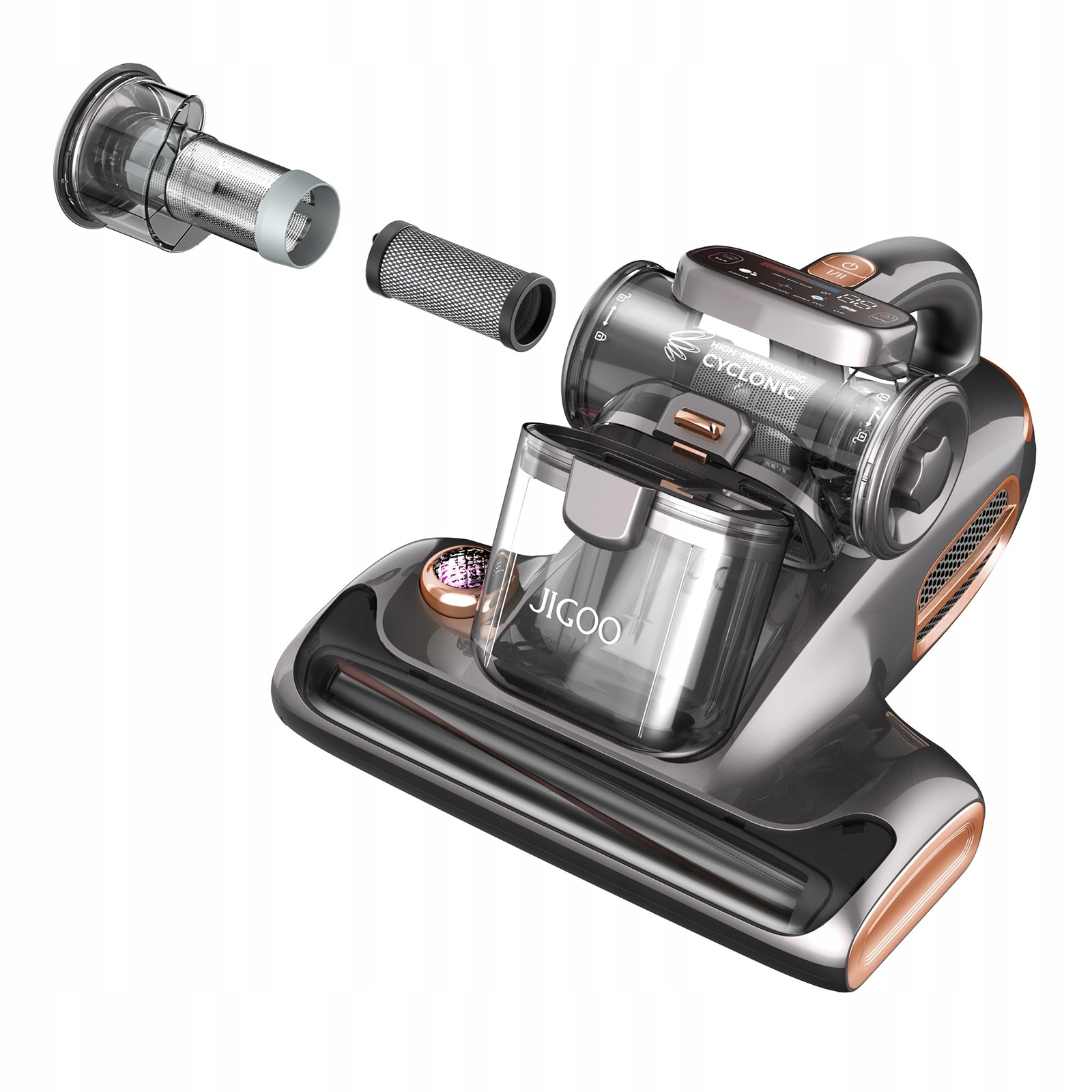 Aspirator de mana pentru saltele JIGOO T600, 700W, 15KPa, gri, 329x272x188mm