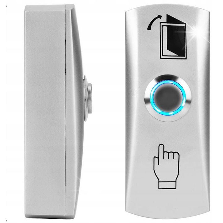 Buton de eliberare usi, 80x30x24mm, zinc, pentru sistem de control acces