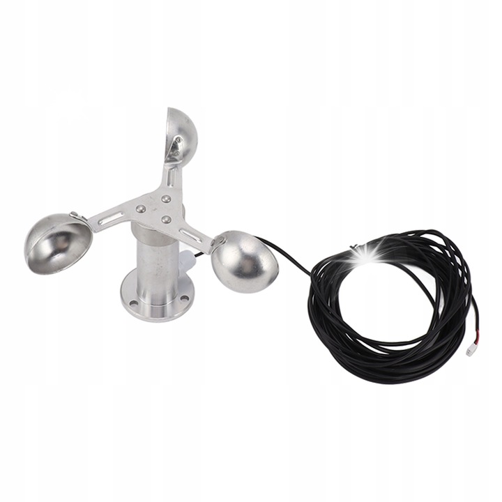 Anemometru cu senzor de viteza a vantului, 3 cupe, aluminiu, 8m cablu, 4cm deschidere montaj