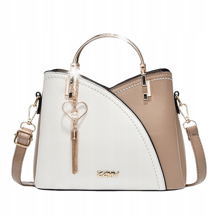 Elegáns, többszínű, kényelmes méretű, műbőr válltáska, vödör fazon