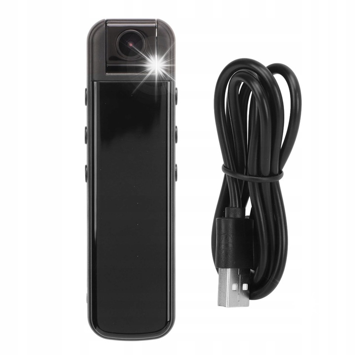 Camera de corp WiFi 1080P, rotire 180°, compacta, cu cablu USB si manual de utilizare