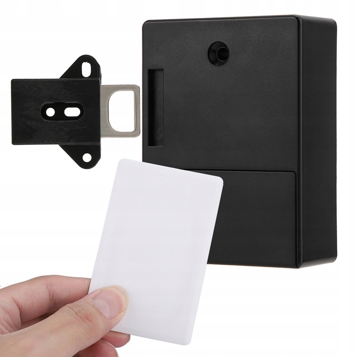Zavor electronic pentru dulap cu 2 carduri si cititor RFID, negru, set complet