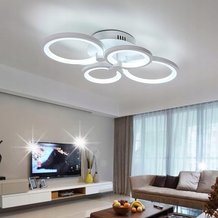 Лампа Lusta Comely, LED Ring, 42W, с дистанционно, бяла