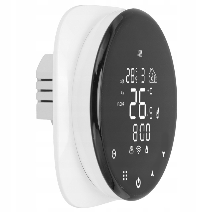 Warmtec XRT01-BB programozható Wi-Fi termosztát, fehér, 8.6x8.6x4cm