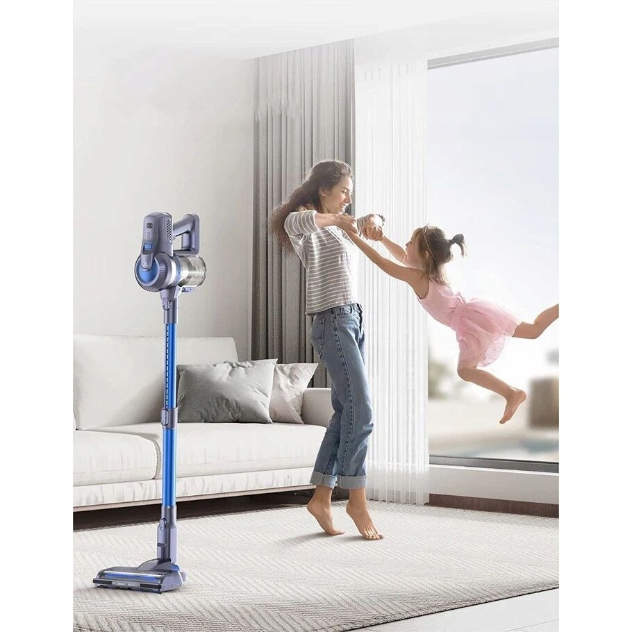Aspirator vertical fără fir Greenote GSC50, 200W, 1,2 kg, baterie detașabilă, timp funcționare 35 min, albastru