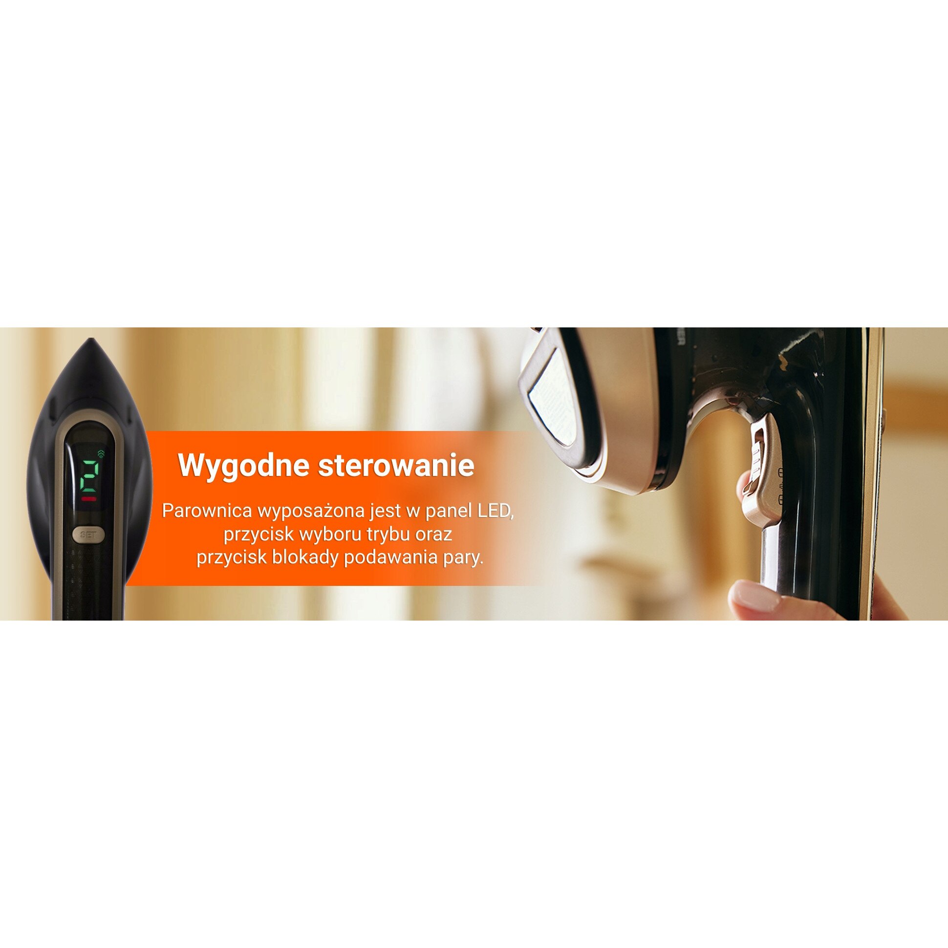 Parownica si fier de calcat 2 in 1 MAGIO 1800W, LED, reglare abur, compact, usor