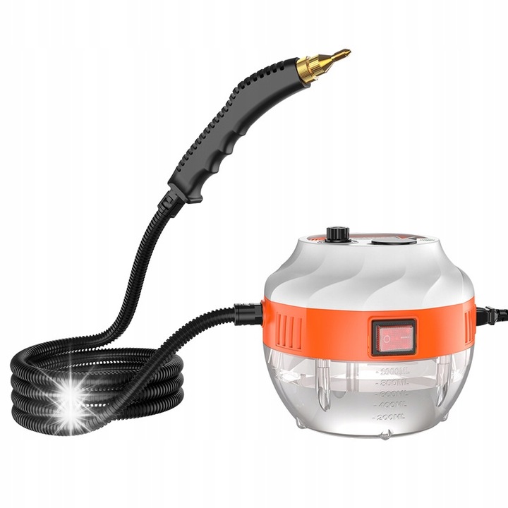 Aparat de curatat cu abur, 3800 W 6 trepte, 3BAR, portocaliu/alb