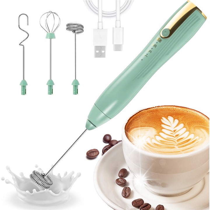 Spumator electric 3 in 1 pentru cafea, accesorii aparate cafea, negru