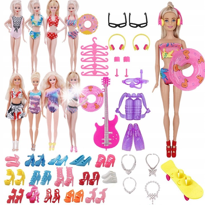 Calendar Advent 2024 pentru fete, 24 surprize, papusa, costume, accesorii, multicolor