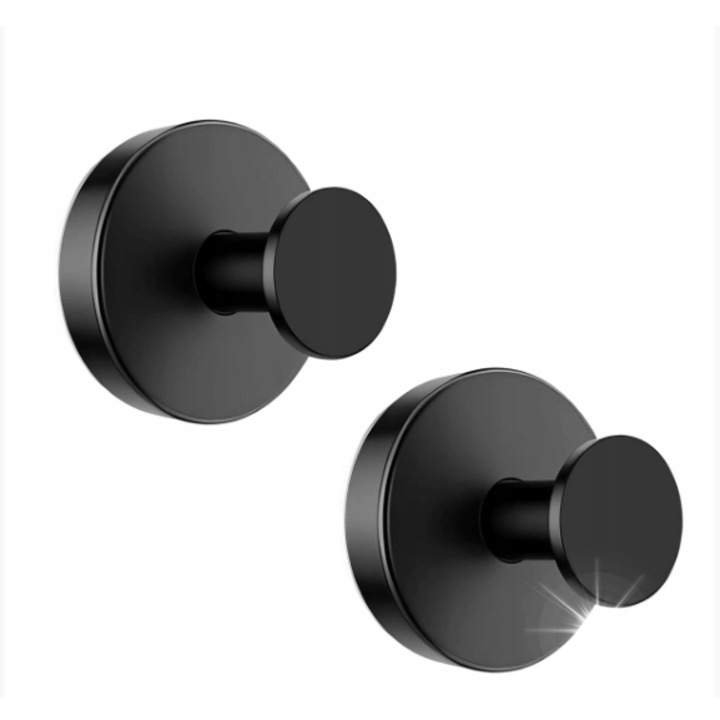 Set 2 suporturi pentru prosoape cu prindere puternica, inox, rezistent la apa, pentru suprafete netede