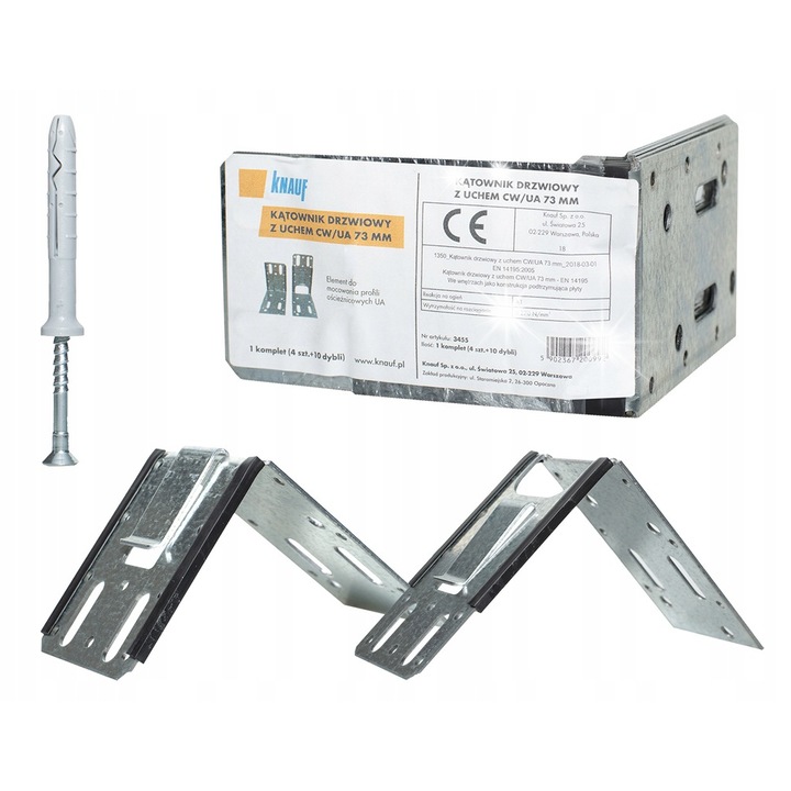 Cornier metalic pentru montat usi, Knauf, 73 mm, set 4 bucati, otel