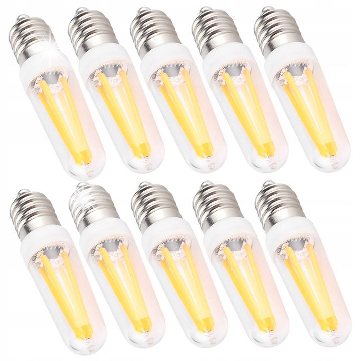Комплект 10 LED крушки E14 3W, димируеми, 6,7x1,6см, бели