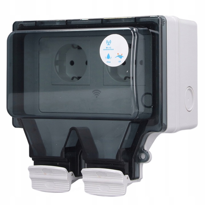 Priza exterioara, Wi-Fi, impermeabila IP66, 16A, 110-250V, control audio dual