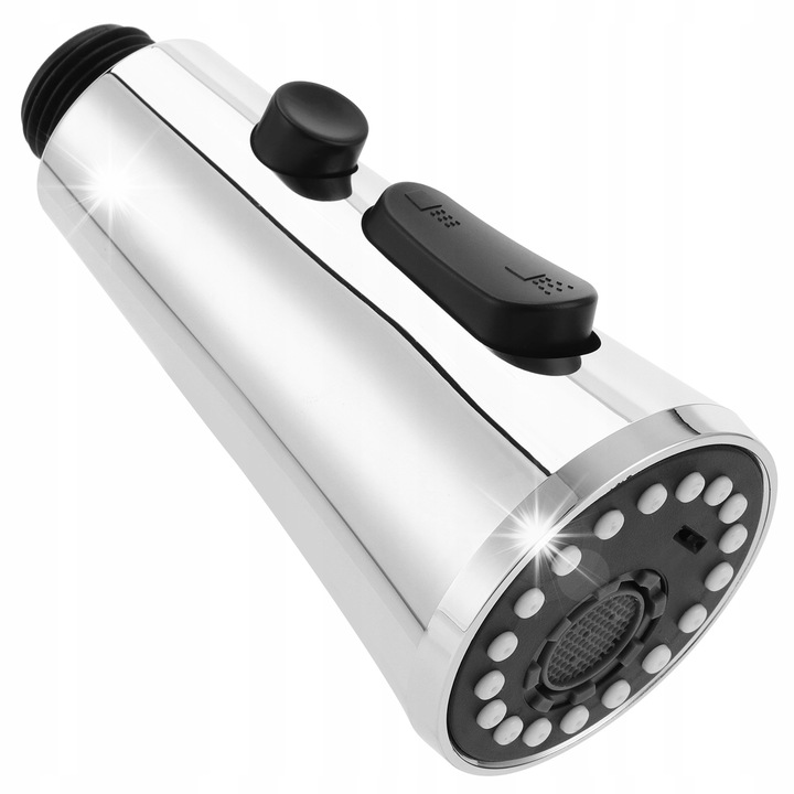 Cap de pulverizare pentru robinet, inox, 3 functii, argintiu, 92,5x55mm