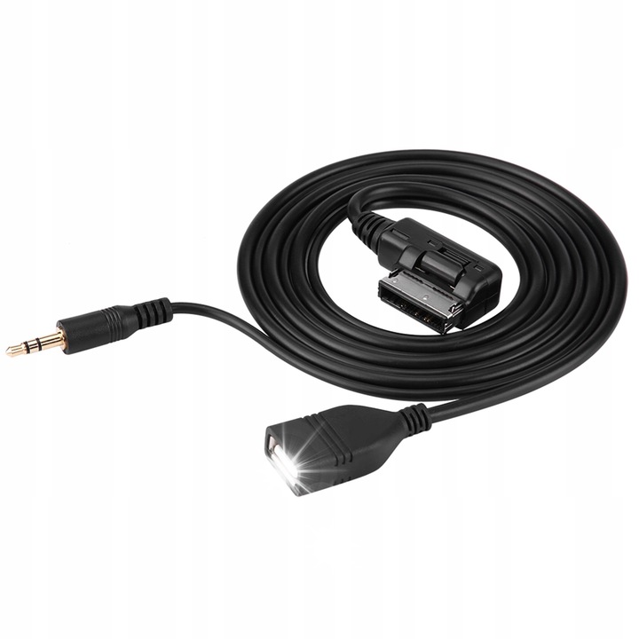 Cablu AUX USB pentru audio auto, 150 cm, compatibil cu Mercedes Benz, negru