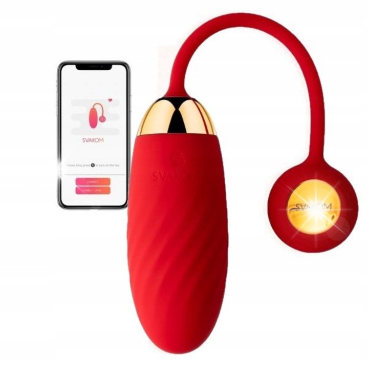 Вибратор яйце Svakom Ella Neo, 11 режима на вибрация, водоустойчив, 21x3,3см, комплект с USB кабел и калъф