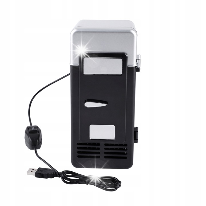 Mini frigider portabil USB, negru, 19,4x9x9cm