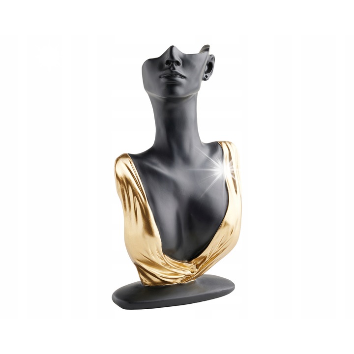 Figurina decorativa Wanita home&you, negru/auriu, 33x10x18cm
