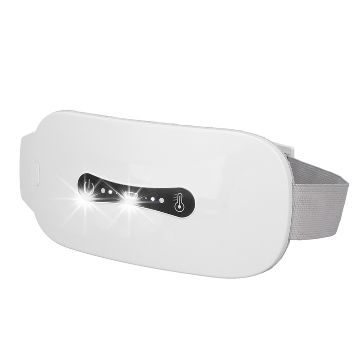 Centura electrica pentru menstruatie, masaj vibratii, 3 niveluri de temperatura, culoare neagra, set complet cu cablu USB