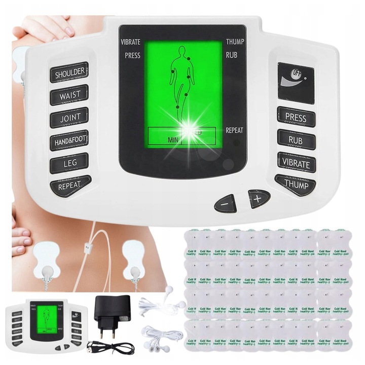 Masszázskészülék, Elektrostimulátor, TENS EMS, masszázs szett