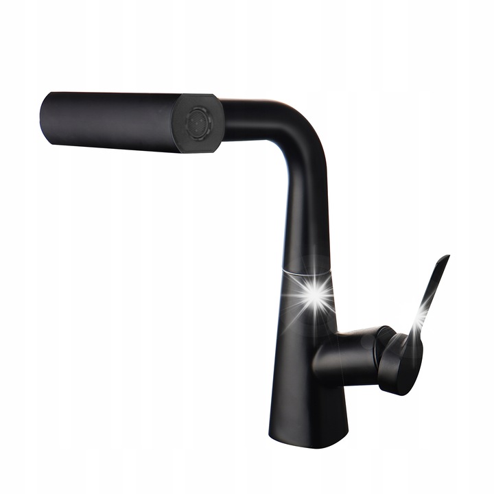 Кухненски смесител с изтеглящ се чучур, TEPE, графит мат, 2 режима на струята, 60 см