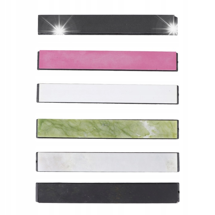 Set 6 pietre ascutit cutite, 800-10000 granulatie, 150x20x5mm, multicolor