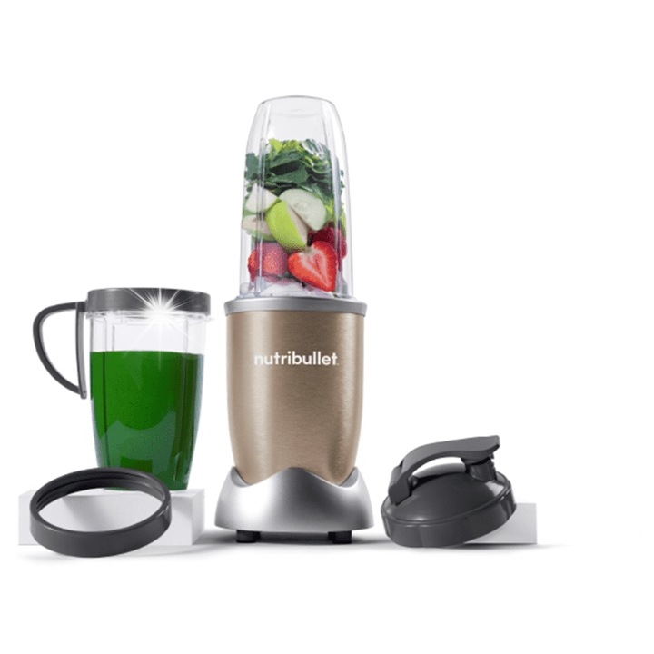 Пасатор NutriBullet, 900 W, 2 чаши 700ml и 900ml, бежов/кафяв, комплект