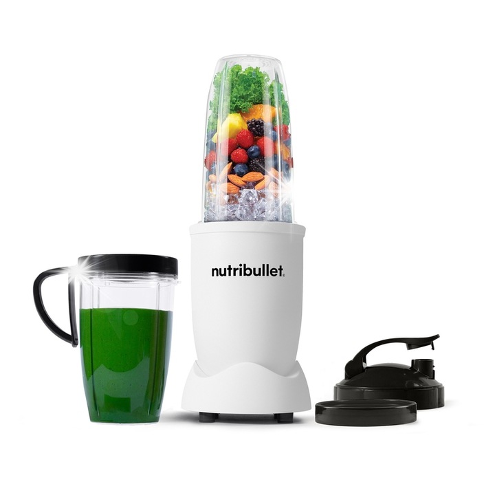 Блендер NutriBullet 900W, бял, 900мл, с функционални аксесоари