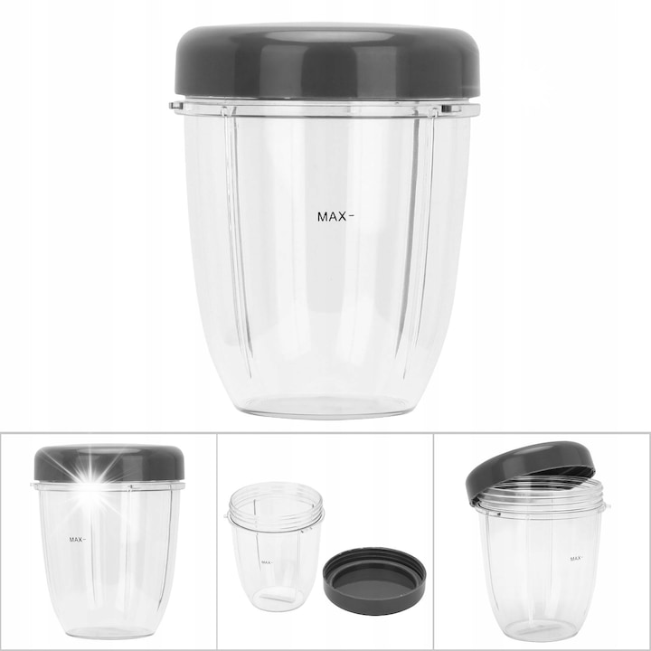 Set piese de schimb pentru blender Nutribullet 900W, 18 uncii, transparent, 9,5x6,8x13cm