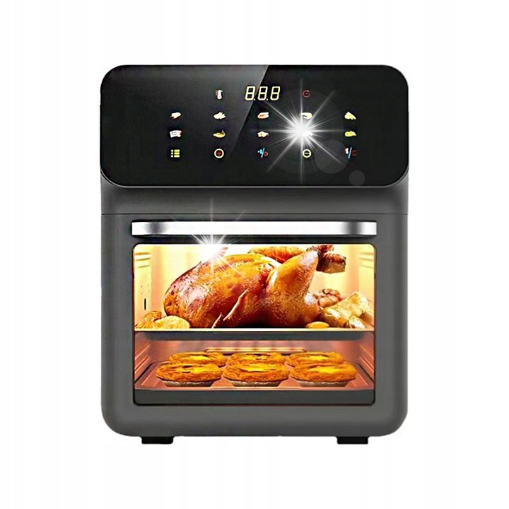 Olajmentes fritőz 12L, 1350W, 10 program, megfigyelőablakkal, 6 személyes