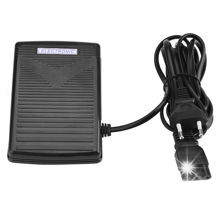 Pedala control pentru masina de cusut, 13,5x9cm, cablu 170cm, plastic