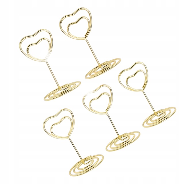 Set 25 suporturi pentru numere de masa, metalice, aurii, 5x3x2,5cm