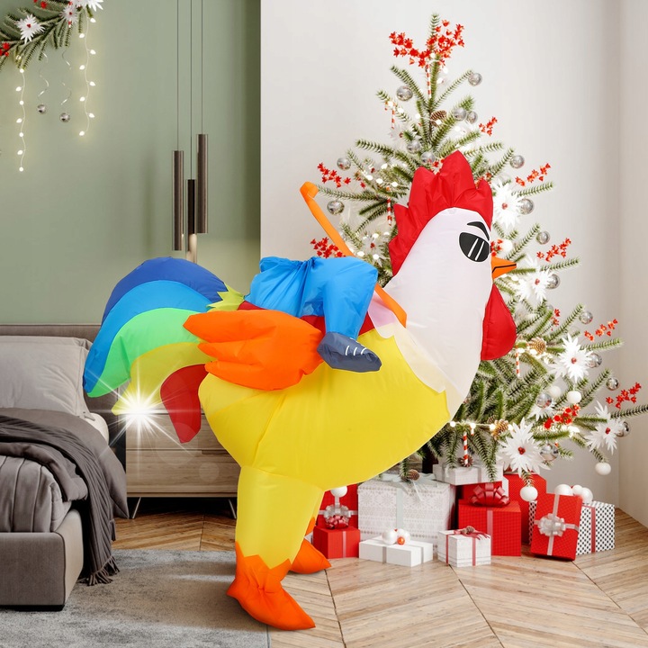 Costum de carnaval gonflabil, design amuzant, multicolor, 170x120cm, pentru adulti