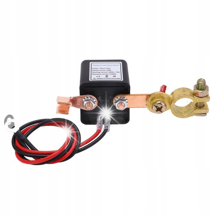 Dispozitiv de deconectare a bateriei 12V 250A, cu 2 telecomenzi, dimensiuni 45x45x45mm