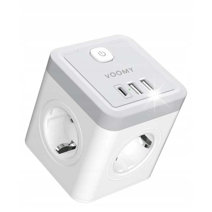 Prelungitor, VOOMY, electric, USB, alb