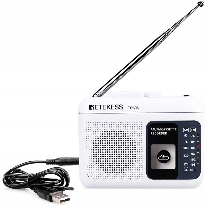 Radio portabil TR606, Retekess, FM AM, functie de inregistrare, 12x9x1,65 inchi, 250g